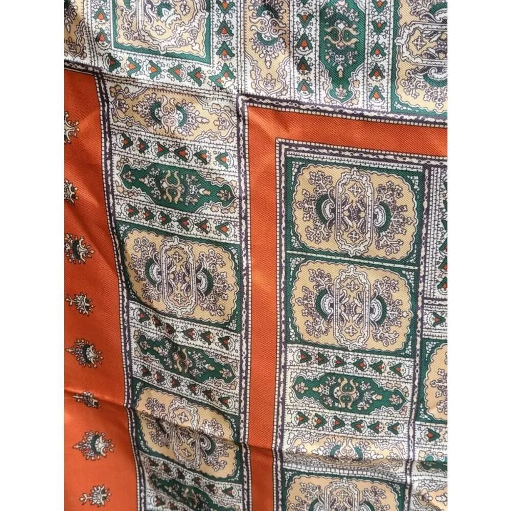 Rust Vintage Blue Tan Mosaic
